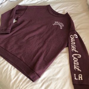 Hollister Oversized Dark Mauve Crewneck Sweater